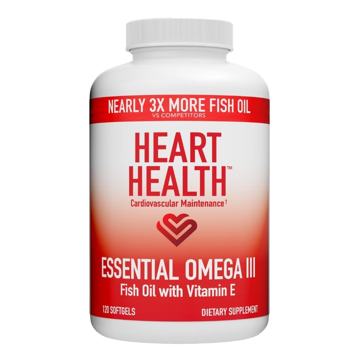 Heart Health Essential Omega III Fish Oil with Vitamin E - 120 softgels