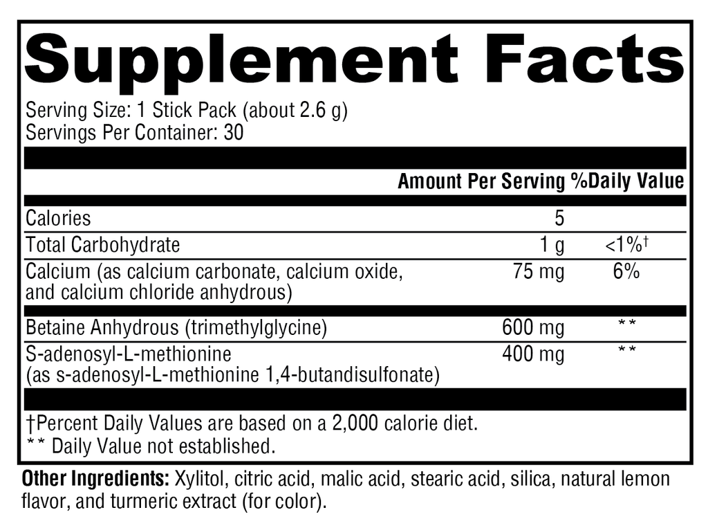 SAM-e & TMG Lemon - 30 Servings